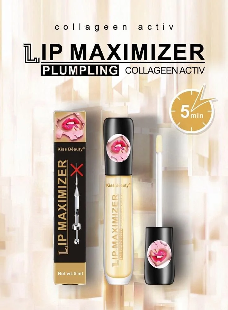 Kiss Beauty Full and Enlarger Watery the Lips Moisturizing Lip Pink Gloss Plumper Maximizer