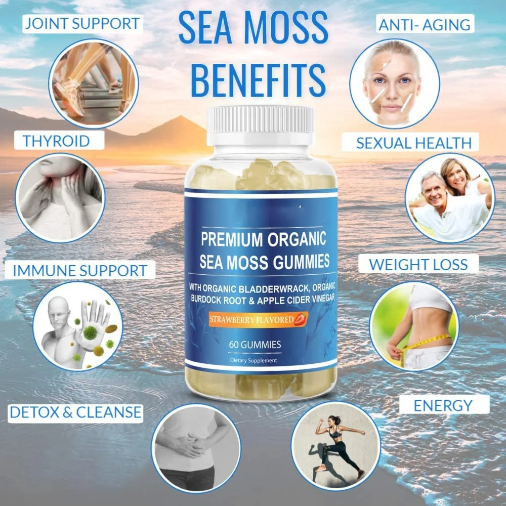 Wholesaler Oem/odm Sea Moss Skin Care Gummy For Detox Irish Sea Moss ...