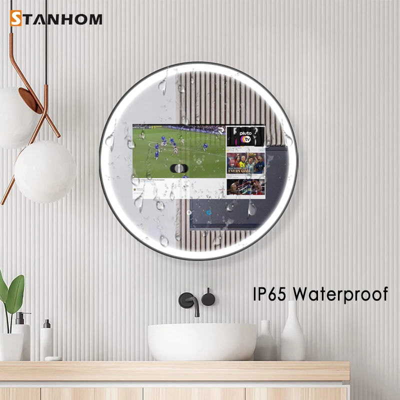 STANHOM CE FCC RoHS Bathroom WIFI Touch Screen Android 12 Smart Magic Mirror With Lights