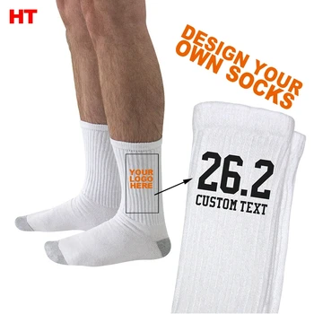 HT-008 design and made your own custom crew sock manufacturer mens socks custom logo customised socks