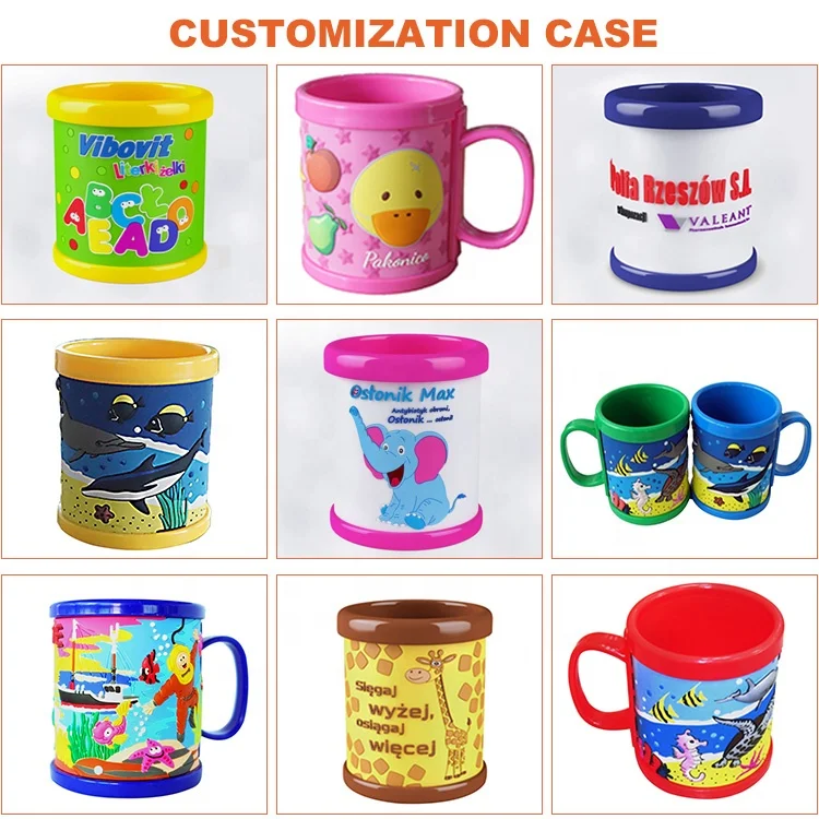 FAMA Audit Factory Custom Promotion Gifts Plastic Mug Soft Rubber Pvc Mugs Cartoon 3D Cute Mug for Kids