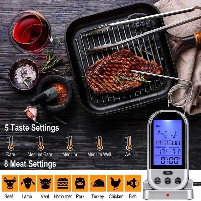 New Design Wireless Remote Smart Digital Kitchen Food Cooking Wireless Meat Thermometer