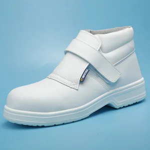 2026 Ultrafine Fiber SRC Anti-Smash Steel Toe Safety Shoes New Nurse White Medical Shoes Soft Mid-Top White Sole High