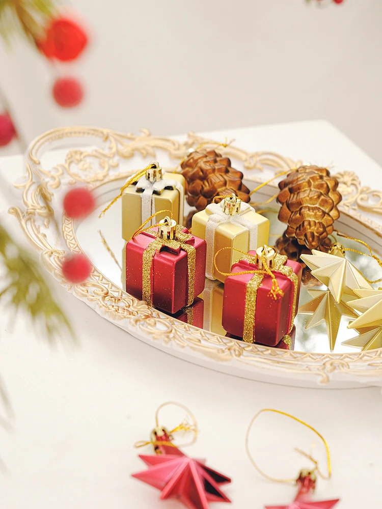 Christmas Gift Box Ornaments Octagonal Star Pine Shape Merry Christmas Tree Hanging Ornaments Decorations for Tree details