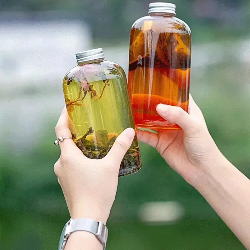 Hot sell PET juice bottle disposable Drink Cup with Lid Transparent For Cold Drink manufacture