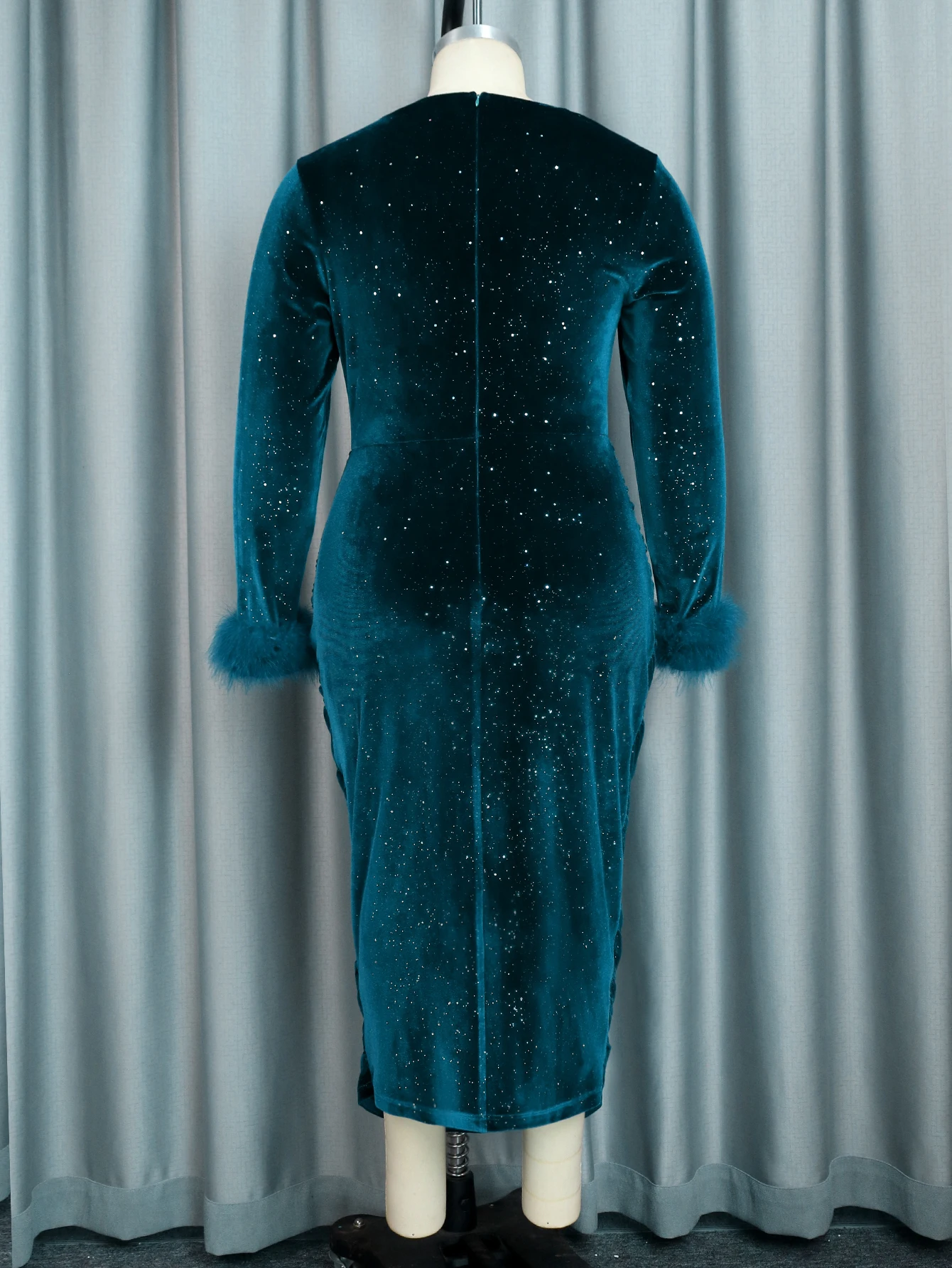 Christmas Winter Velvet Women Evening Glitter 21st Birthday Dresses