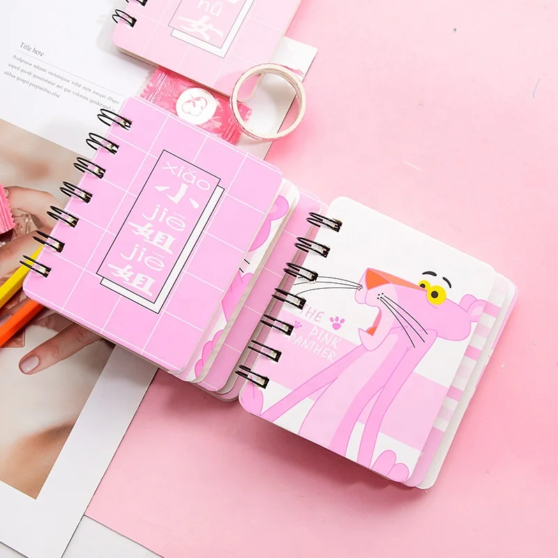 Manufacture Custom Notebook Pocket Student Printing Pink Spiral Notebook
