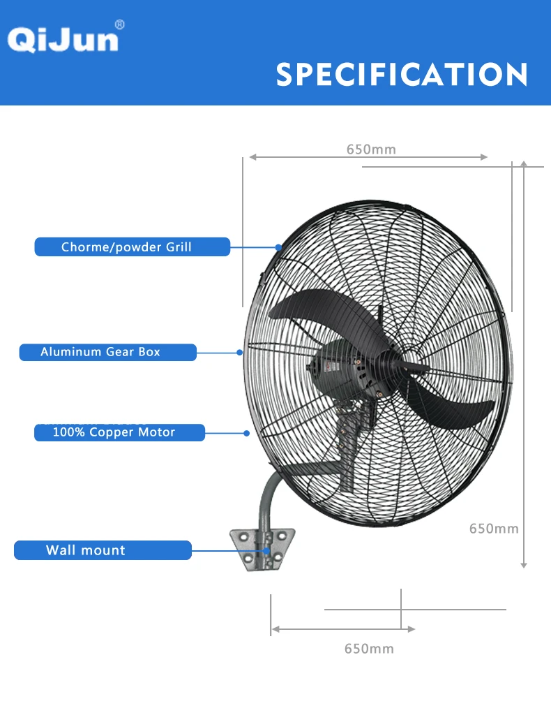 Wall Fan, 90-165W, Metal - detail 4