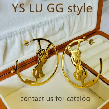 Luxury Brand Design Jewelry Titanium Stainless Steel Jewellery YS Style Gold Plating Earrings