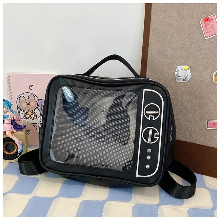 Custom Shape TV  Ita Bag Custom Ita Bag Transparent Pvc Cute Messenger Ita Bag for Lady and Girls