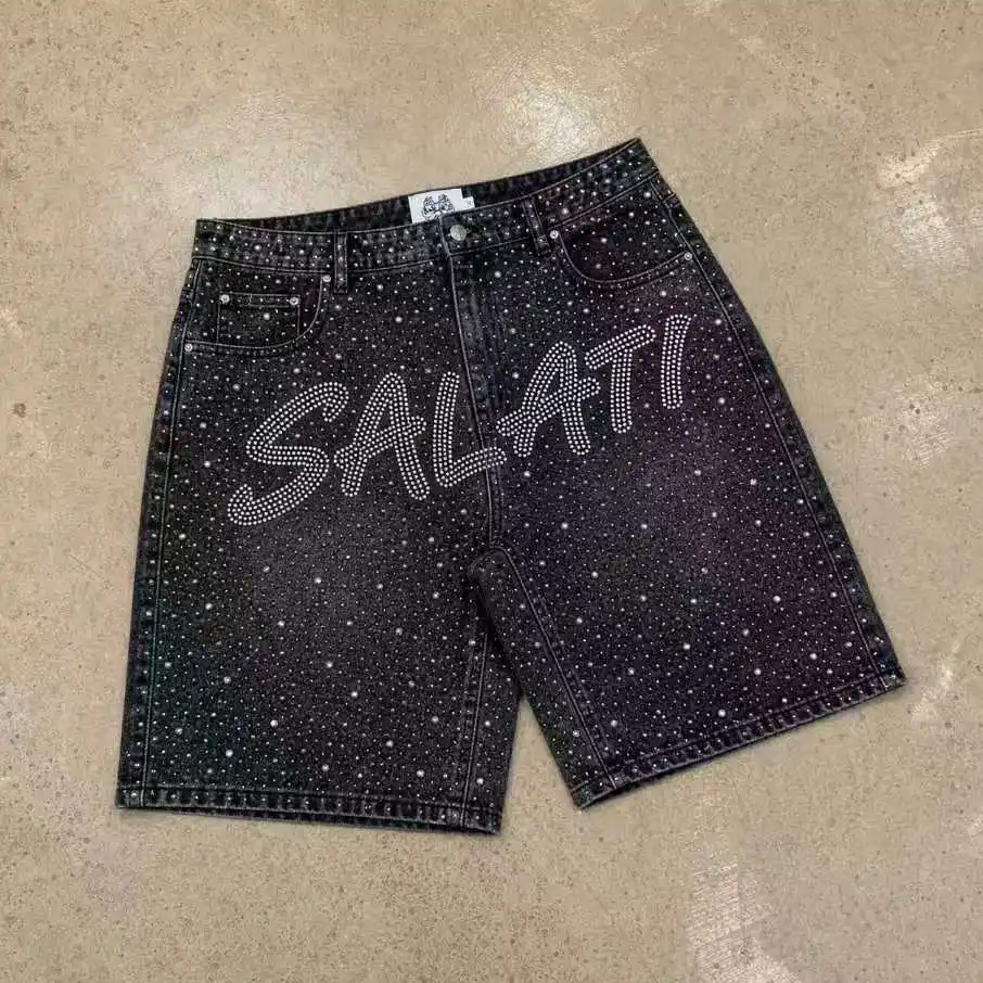 Customized Men's Summer Casual Woven High Waist 100% Cotton Denim Shorts Breathable Quick Dry Light Wash gallery 3
