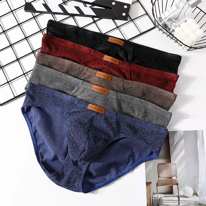 Wholesale RTS Breathable Knitted Eco-Friendly Quick Dry Waist Multi-color Big Bulge Pouch Low-Rise Men Briefs Polyester Spandex
