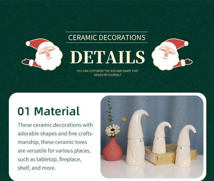 Winter White Glazed Porcelain Holiday Tabletop Figurines Led Ceramic House Christmas Ornament supplier