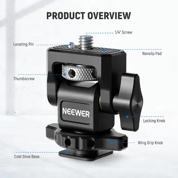Neewer Camera Monitor Mount with Cold Shoe, Anti Twist 1/4" Screw for 5" & 7" Field Monitor Compatible with Atomos Ninja V detail image