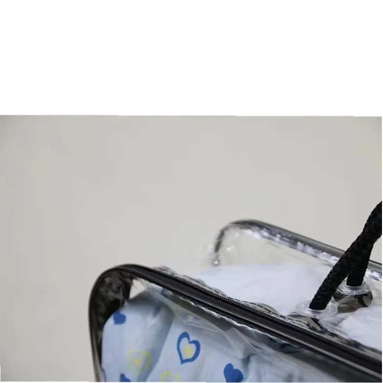 Emballage de sac de couverture de couette de literie à la mode en plastique  transparent PVC pour l'été réutilisable et portable avec poignée et