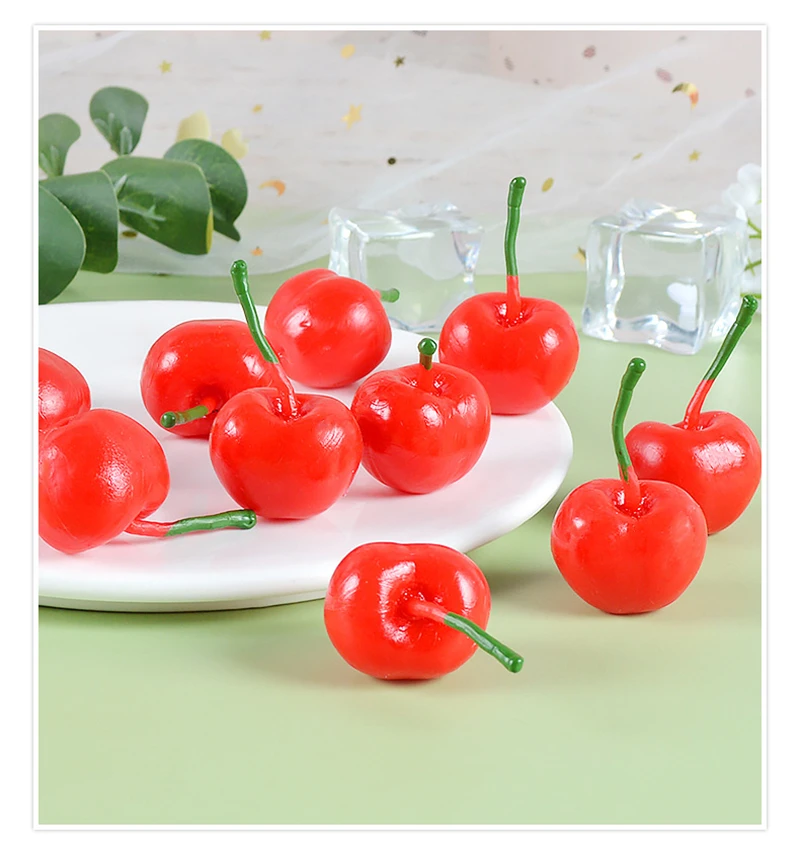 Hot Sale Simulated PVC Lemon Fruit Slices Plastic Strawberry Apple Fruit Model  for DIY Home Kitchen Decoration Photo Props