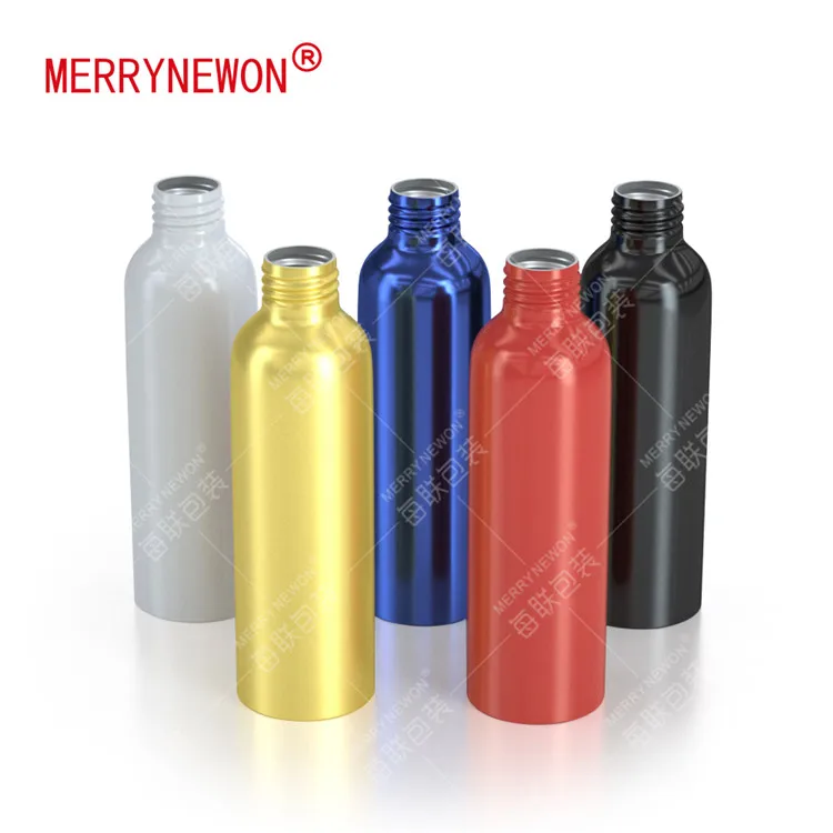 Black white red gold aluminum container packaging cosmetic essential oil shampoo detergent water bottle 120ml