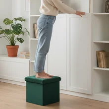Modern Eco-Friendly Soft Foldable Fabric Large Capacity Storage Ottoman for Bedroom Living Room