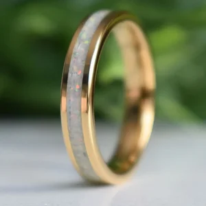 High Quality Polished Crushed Opal Inlay Ring 925 Sterling Silver Professional Custom Jewelry Wholesale Manufacturer Supplier