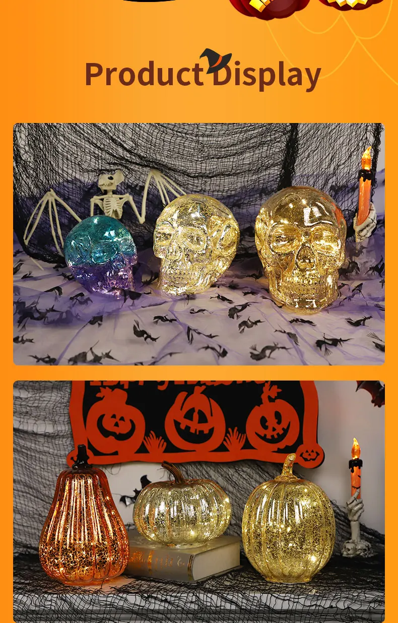 Halloween decoration 3D fireworks glass led ghost lamp new design ghost homer decor with LED light factory