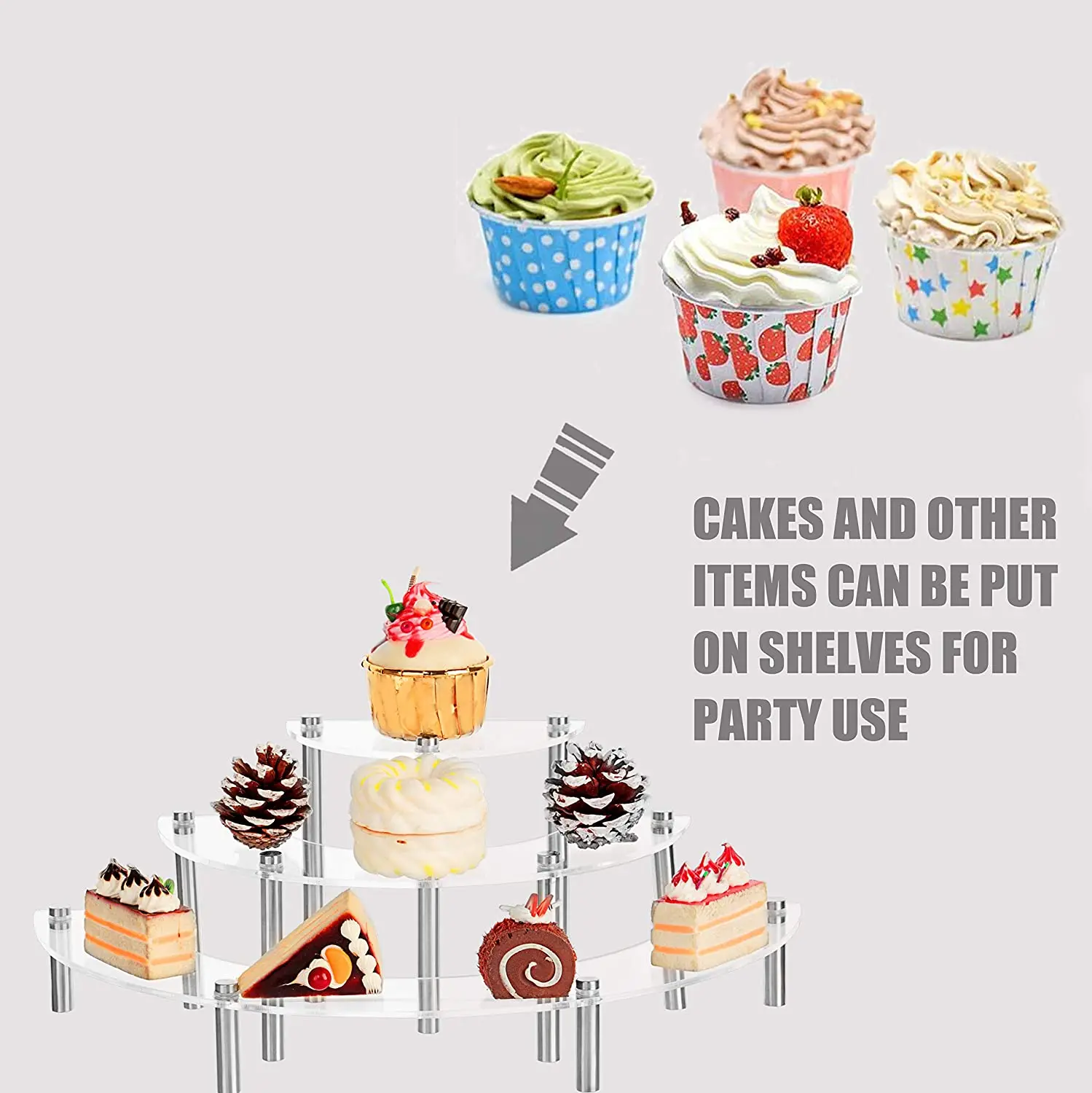 Factory Wholesale Custom Acrylic 3 Tier Clear Step Risers Display Stand ...