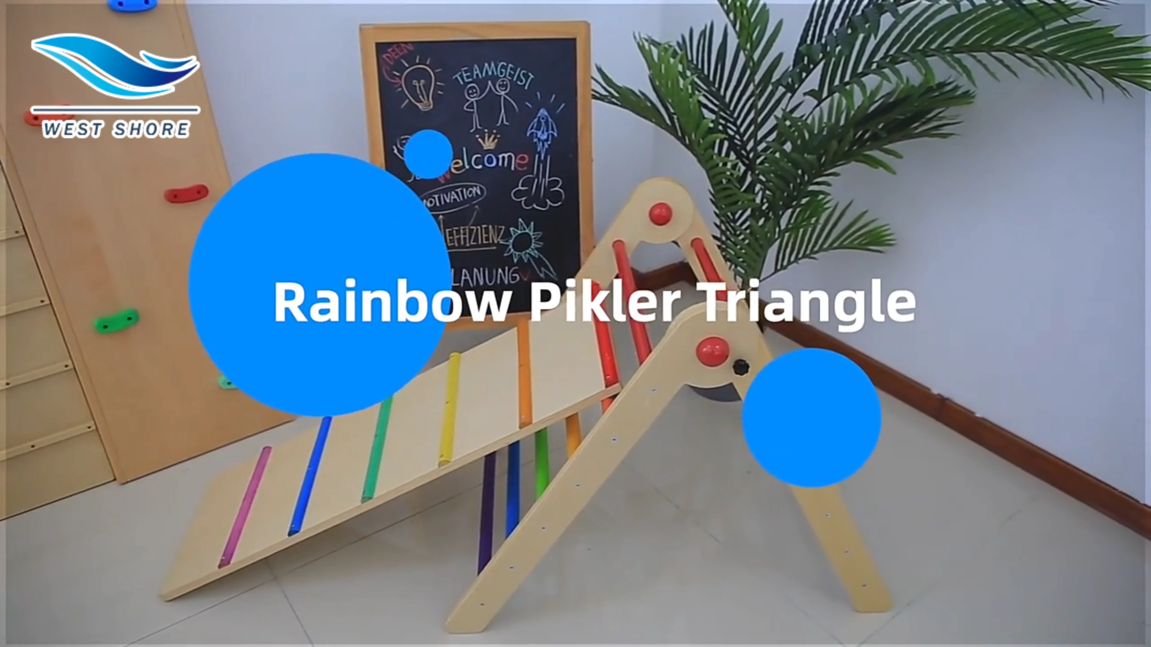 Rainbow Wooden Gym for Child Montessori Pine Wood Playground 