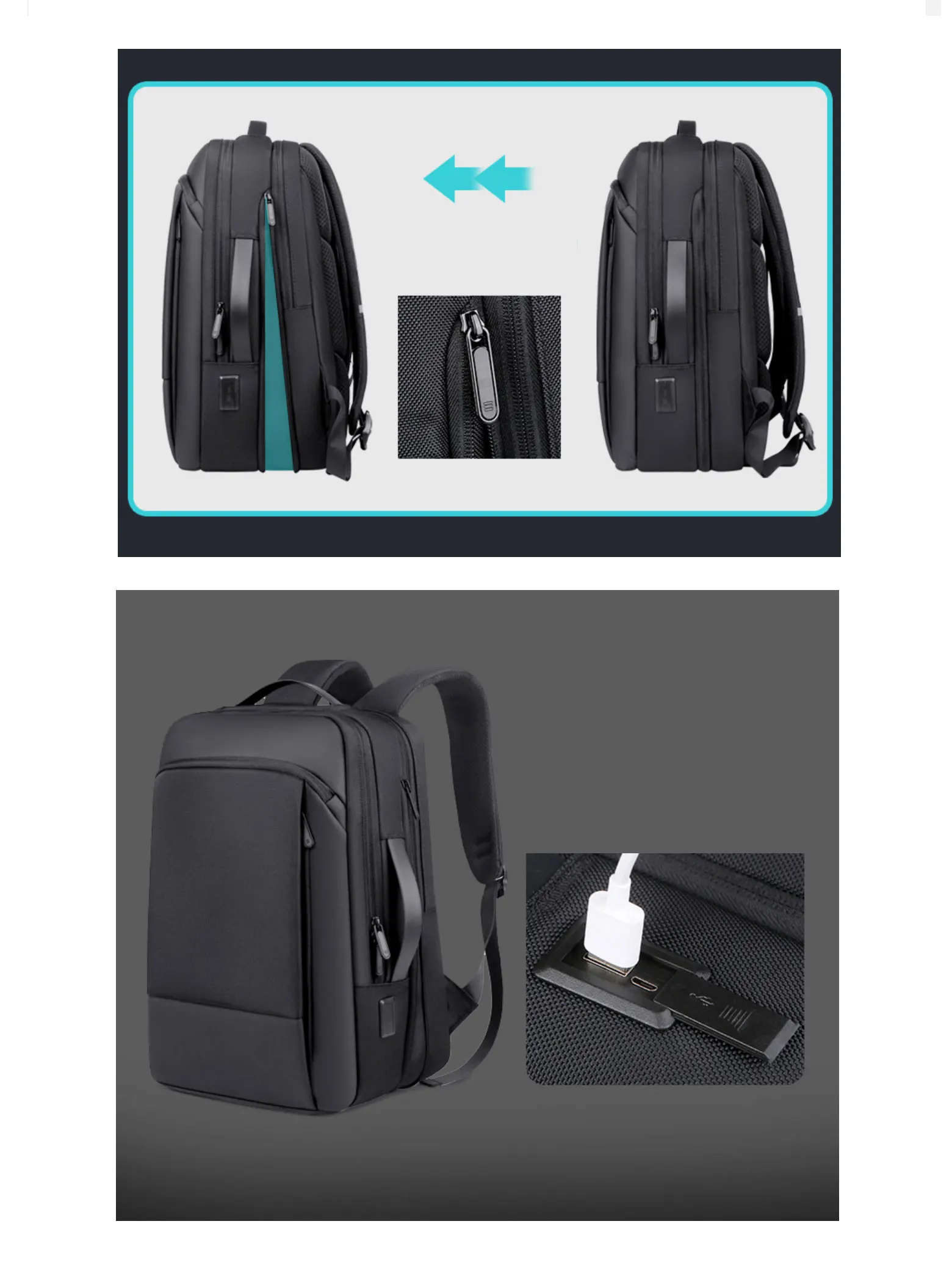 Water Resistant College Computer Bag For Women & Men Fits 15.6 Inch Laptop And Notebook Black