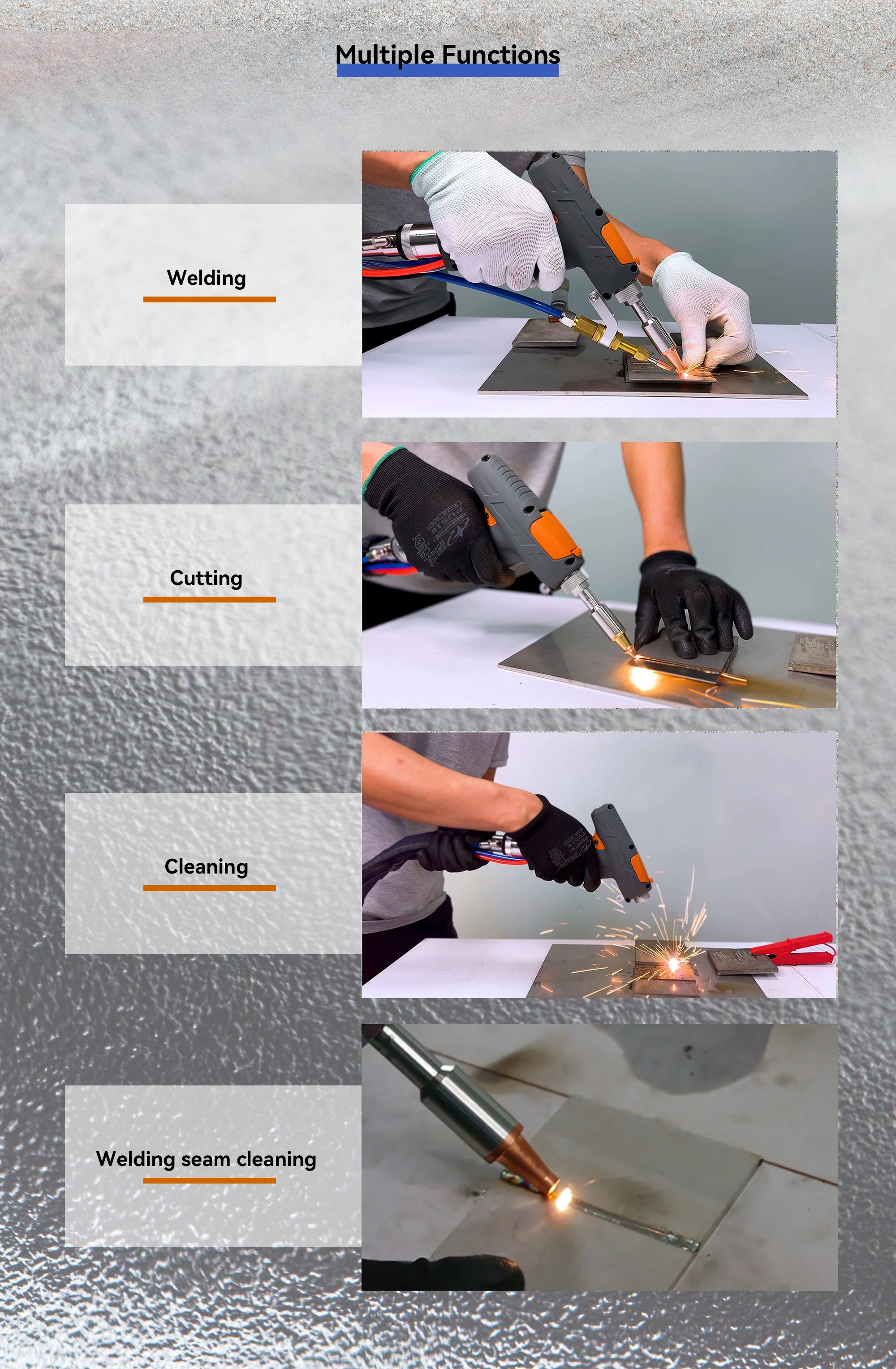 4 in 1 Multifunction Fiber Laser Welding for Pipe / air Cooling Laser Cleaning Machine/ Laser Welder Laser Welding Machine 3in1