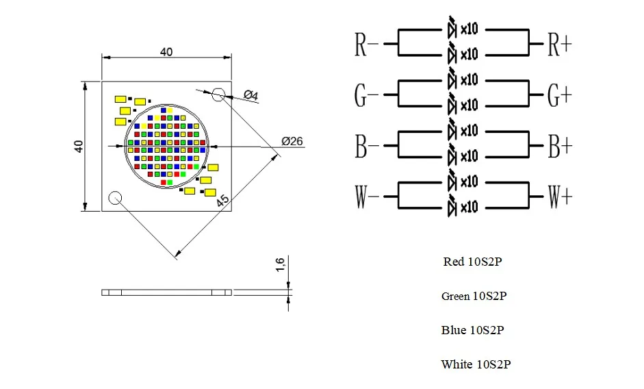 Alibaba.com: 4 in 1 COB RGBW LED Array 100Watt 200W Stage Lighting High ...