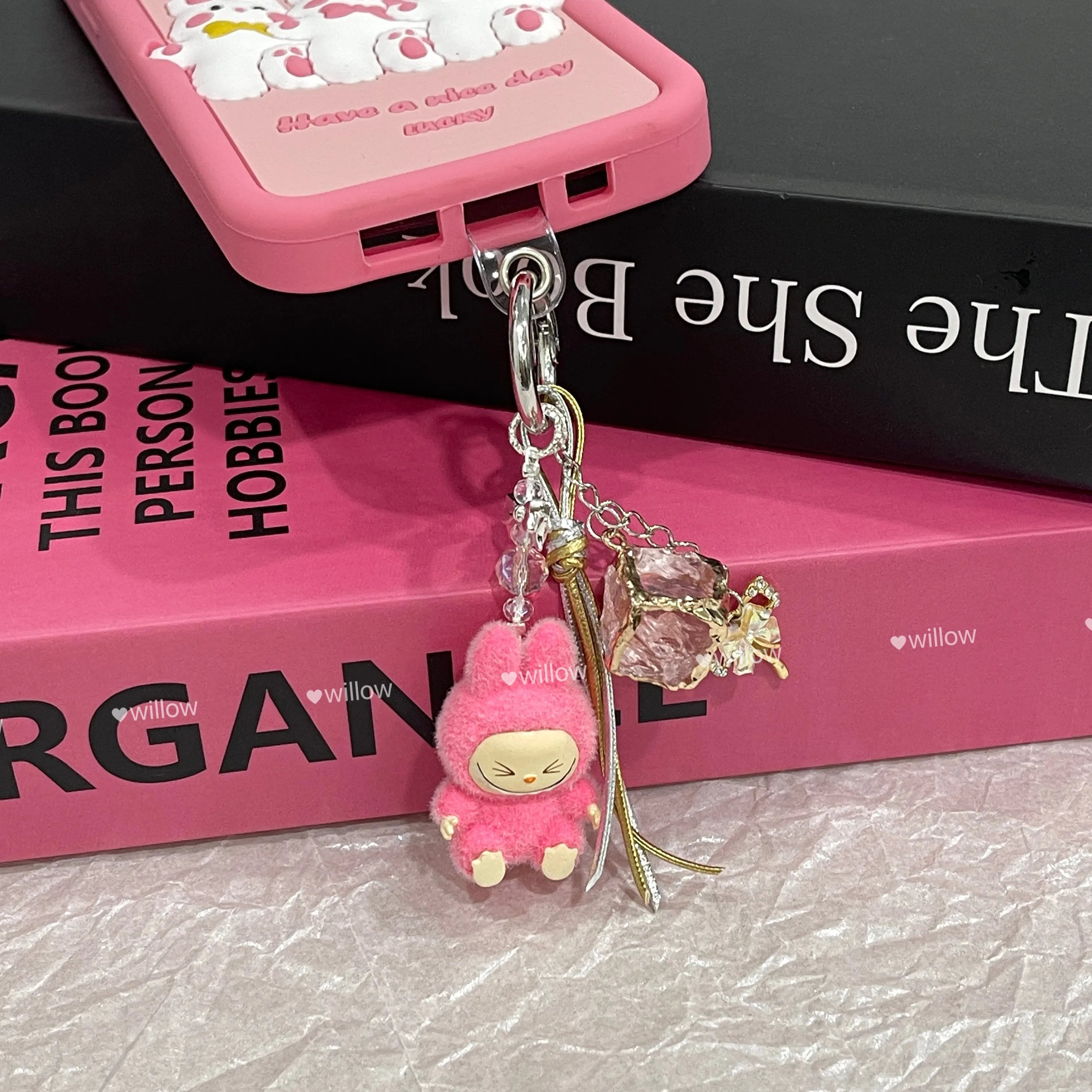1.9usd Labubu key chain Custom Car Key chain Bag accessories Phone Charm luxury 3D Cup chain for phone car key bag
