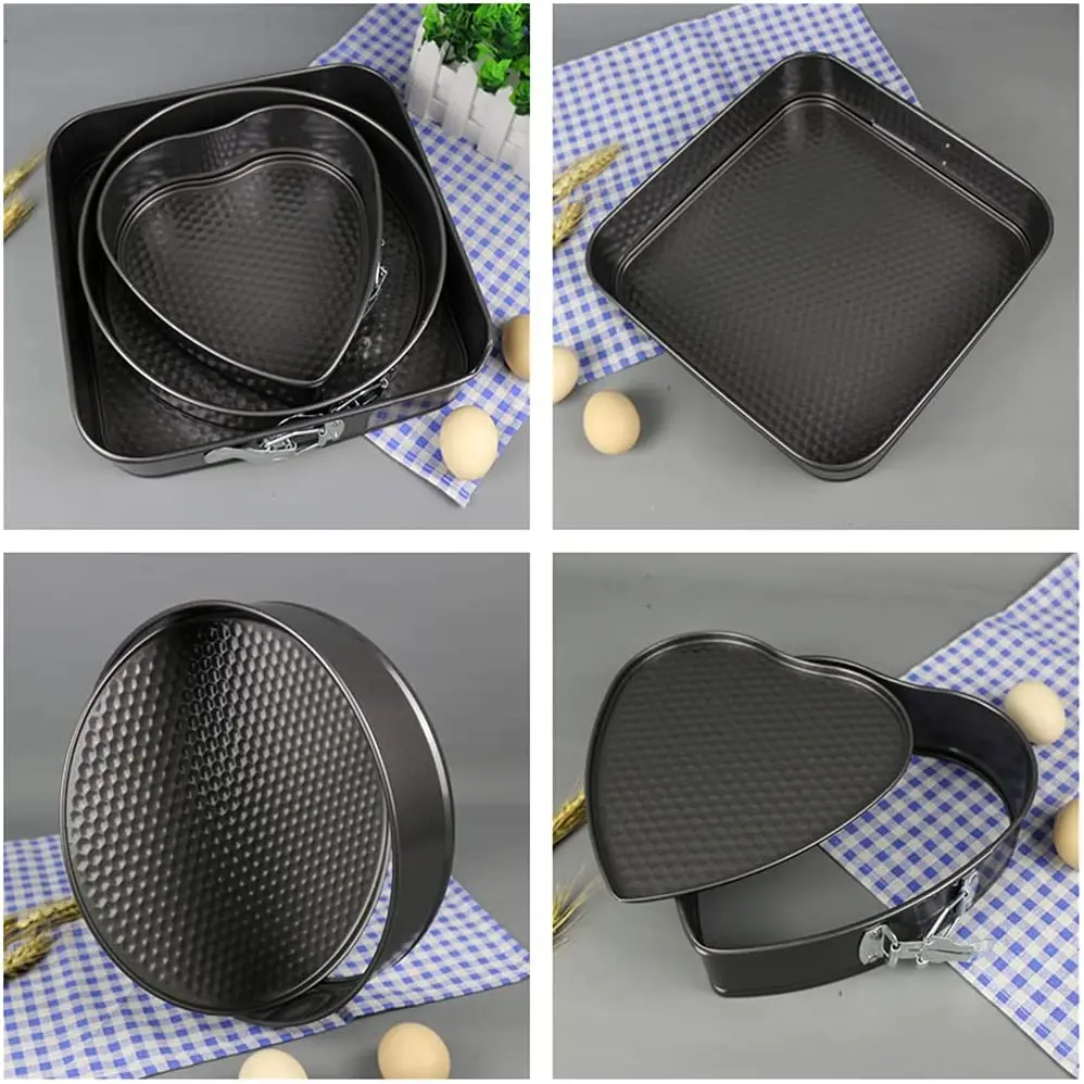 Bakeware Heart Shaped Springform Cake Pan with Removable Bottom Baking Mold For DIY Dessert Love Round Heart Square Shape