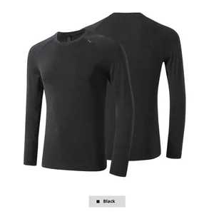 Seamless Jacquard Sports Long-sleeved T-shirt Men's Moisture-wicking Anti-Bacterial Sunscreen Quick-drying Autumn Skinny Fit