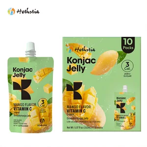 Slim Thin Healthy Fruity Orange Fruit Shirataki Jelly Spout Bag Private Label Gluten Free Low Calorie Konjac Jelly