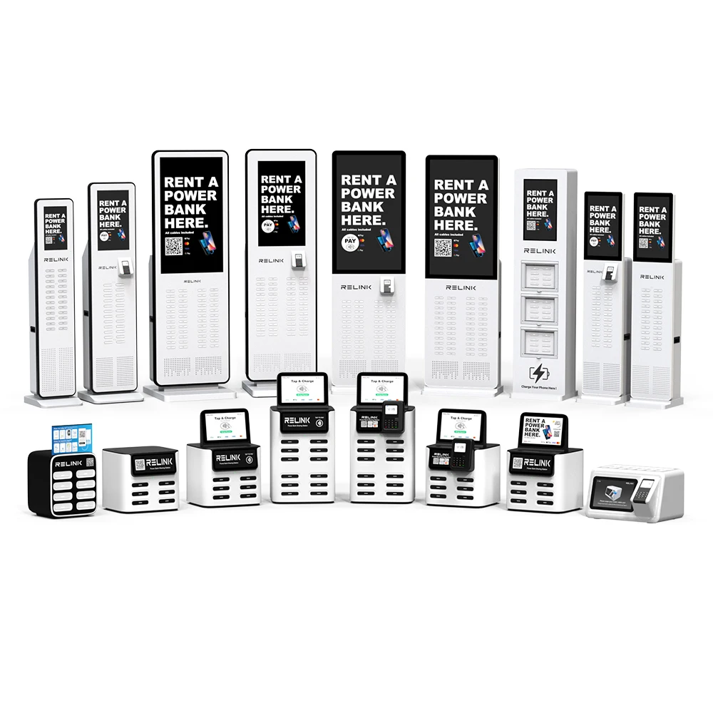 Power Bank Kiosk 8 Slots Power Bank Rental Share Power Bank Station With Screen for Commercial Outdoor Easy to Charge