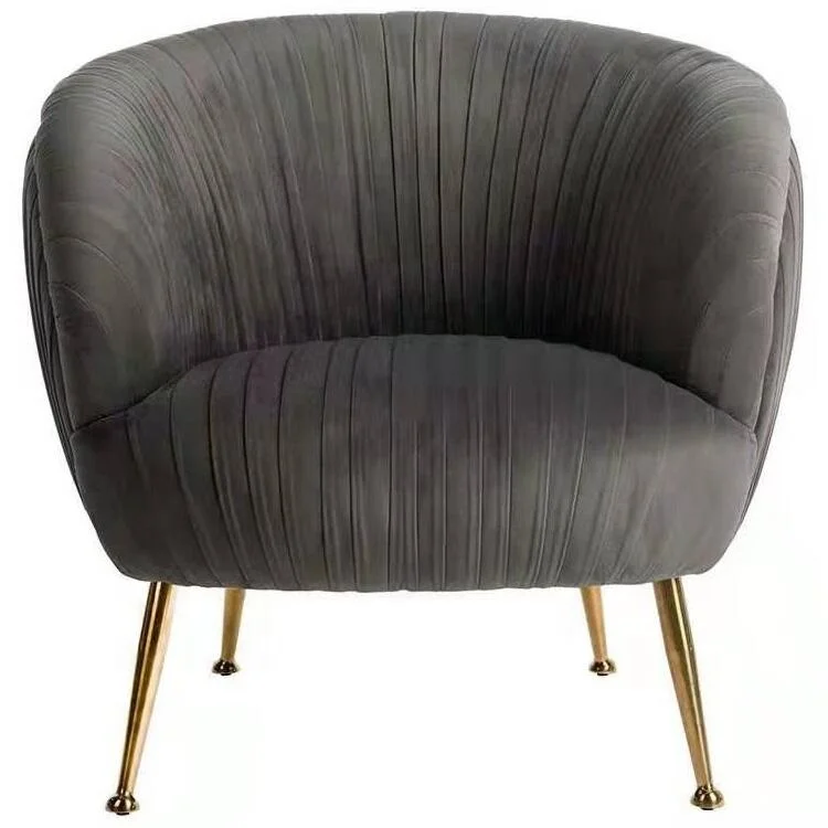 Luxury Italian Modern Living Room Furniture Hotel Lounge Tufted Velvet Sofa Chair Single White Gold Accent Chair