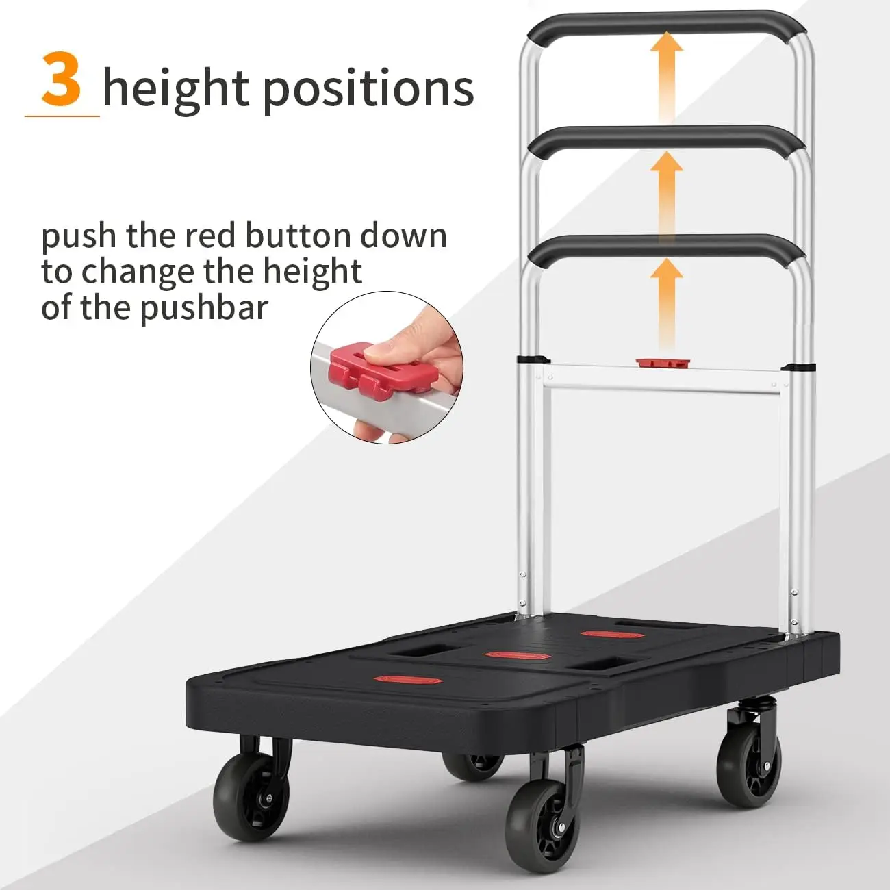 Hand Truck Portable Trolly  Fully Folded Compact Push Cart Capacity Heavy Duty Dolly Practical Handling Tools Platform
