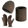 Dark coffee twisted-flower 3-piece set