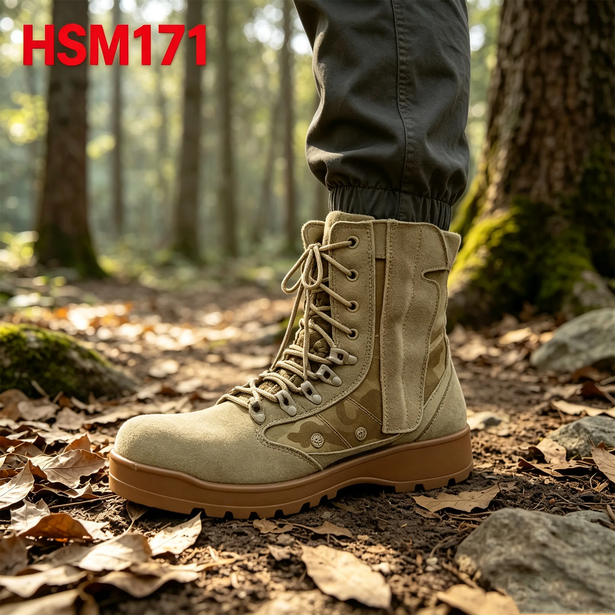 XYM,Qatar Big Magic Tape Design Hua Singh Camouflage Combat Boots Various Terrains Large Mesh Fabric Lining Desert Boots HSM171