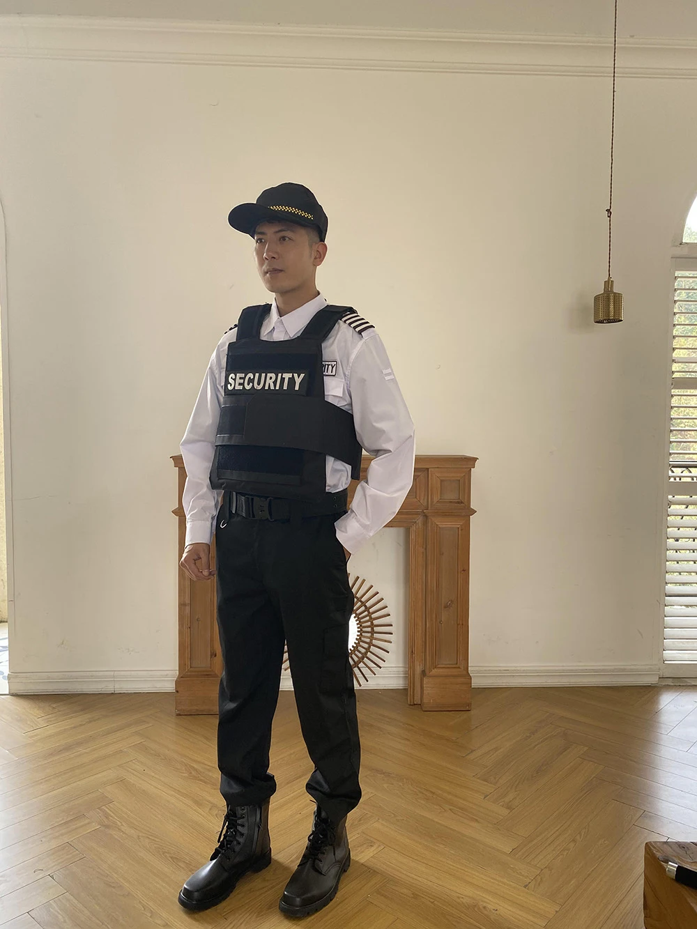 High Quality Tactical Design Men Security Guard Uniforms Set Made in China Black Hot Cotton Custom for Men 100% Cotton S-XXXXL