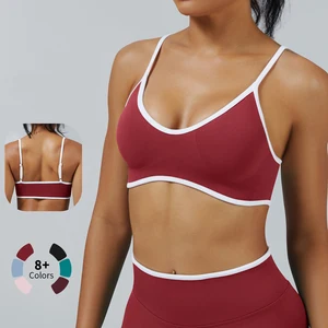 New Color-blocking Sports Bra with Anti-shock Yoga Top for Outdoor Fitness and Yoga Sports Vest