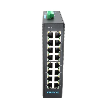 KRONZ Industrial Ethernet Switch 16 Port DIN-rail Mounting DC12-52V 10/100/1000M bit/s Unmanaged Industrial Network Switches
