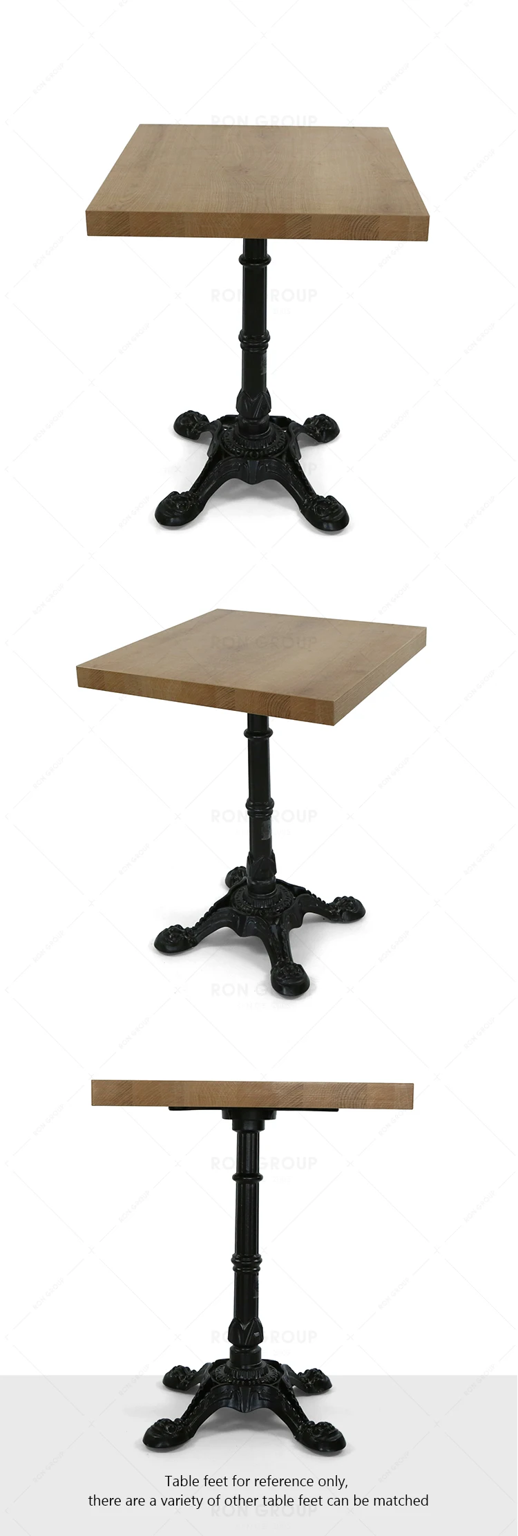 Strong Quality Morden Cheap Durable Outdoor Indoor square Round clear Texture Restaurant Mdf Dining Table