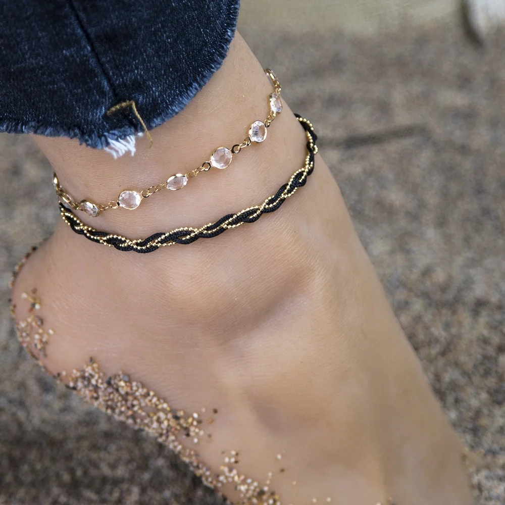 Epinki Anklet for Women and Girls Foot Anklets Ankle Bracelet Gold Plated Anklet