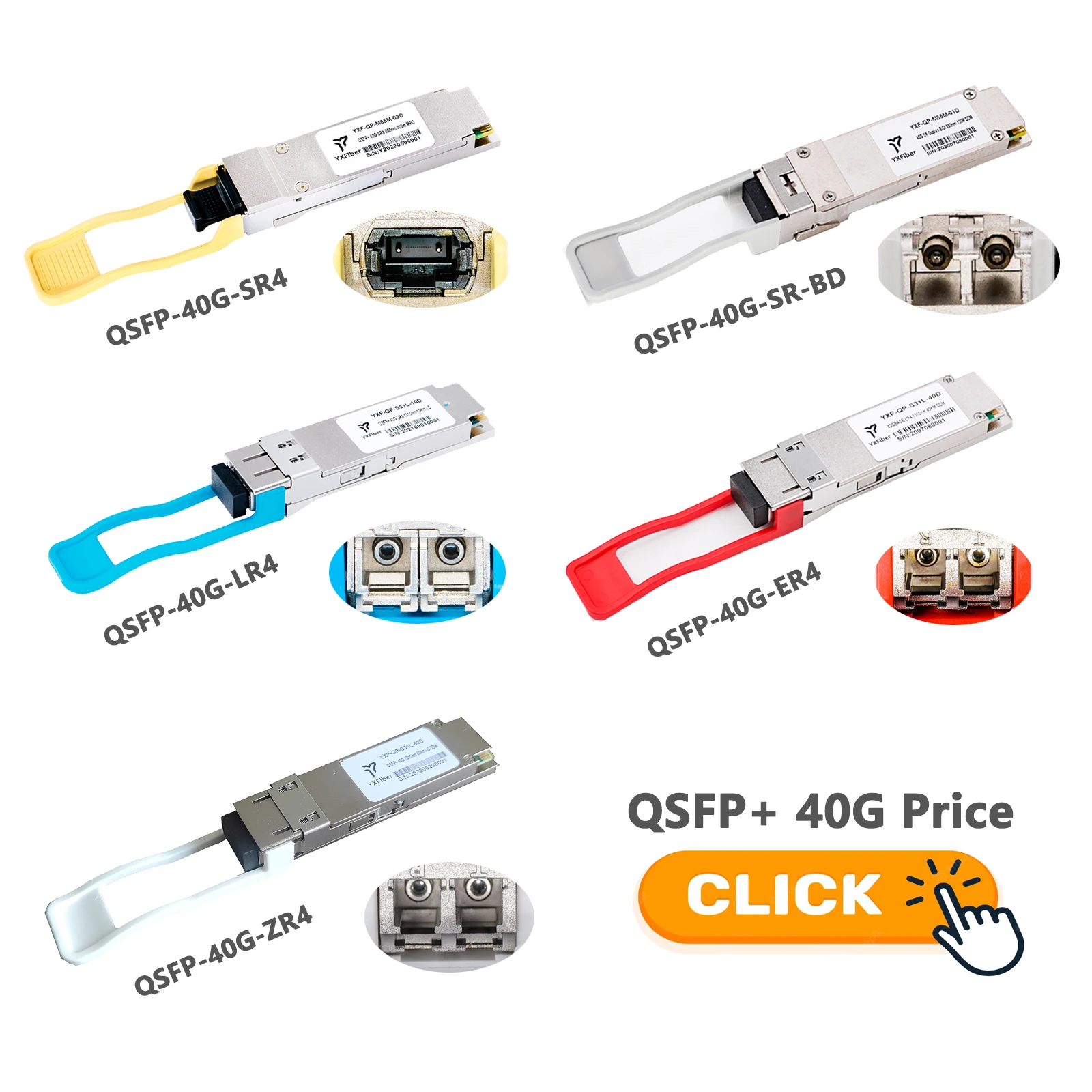 Factory High Quality Sfp Sfp+ Xfp Sfp28 Qsfp+ Qsfp28 155m 1.25g 10g 25g ...