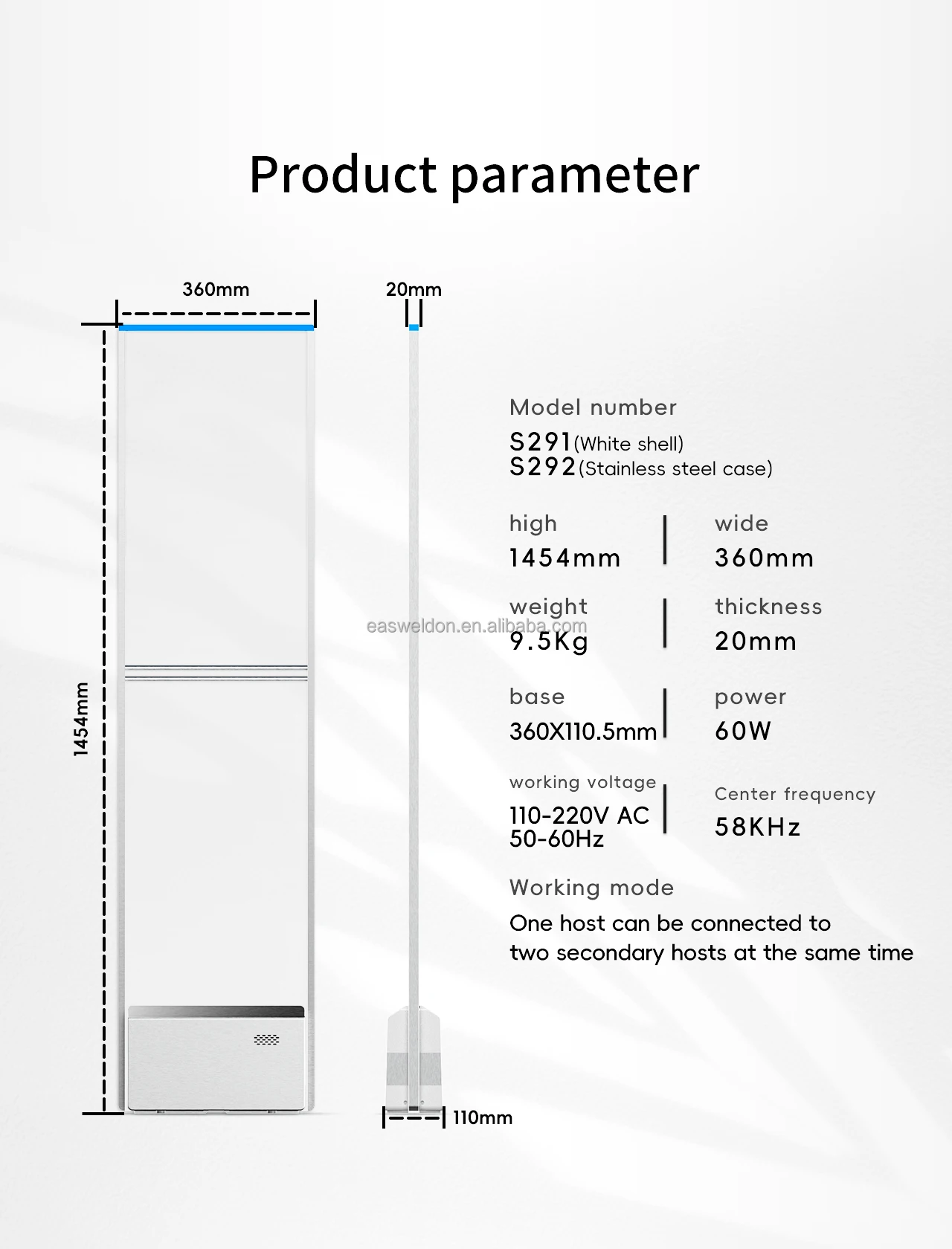 EAS 58Khz Newest Design Security Antenna System for Retail Anti Theft