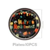 Assiettes en carton noires - 10 pièces, 18 cm (7 pouces)