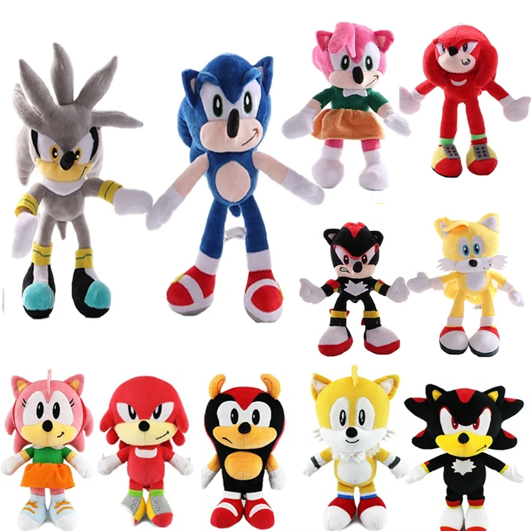 Stuffed Peluche Cartoon Character Tails Amy Rose Shadow Silver Knuckles ...