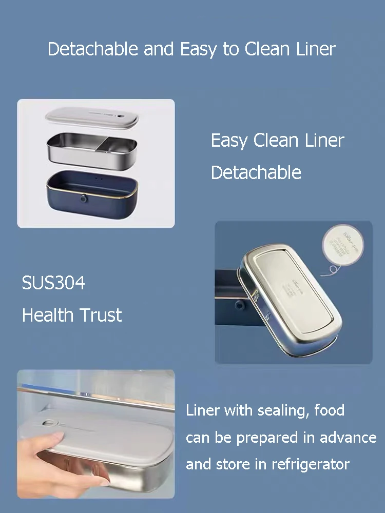 900ml Stainless Steel Food Heater Electric Lunch
