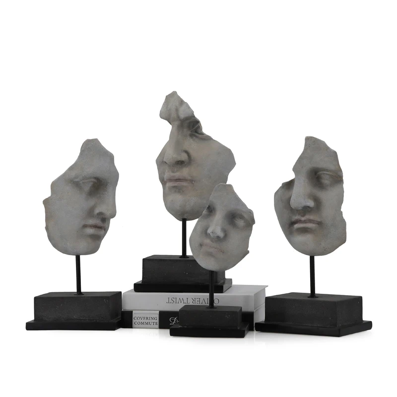 Handmade figurine resin human face facial sculpture home decoration  art crafts  home accessories home decor