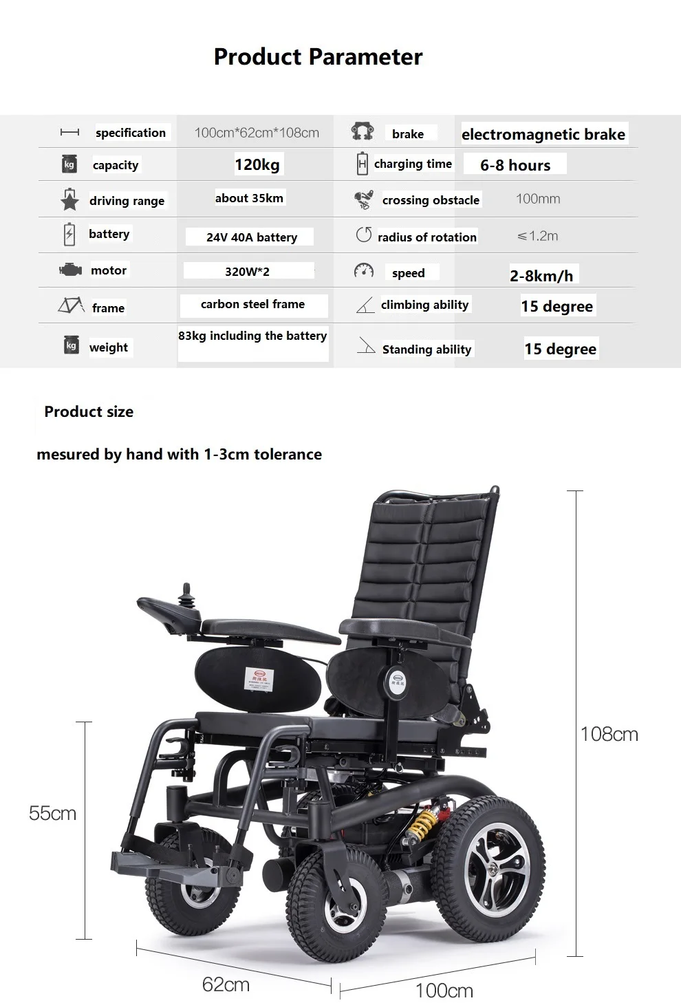 Shock absorbing spring thicker equipped with two oversize spring shock absorb comfortable wheelchair with back handle- SWC01 supplier